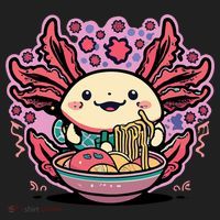 Axolotl Eating Ramen Noodles Cup Pi.nk Kawaii Anime Axolotls Beanie thumb 2