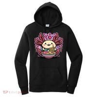 Axolotl Eating Ramen Noodles Cup Pi.nk Kawaii Anime Axolotls Women's Hoodie thumb 0