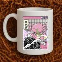Axolotl Eating Ra Kanagawa Wave Kawaii Japan Vaporwave  Coffee Mug thumb 2