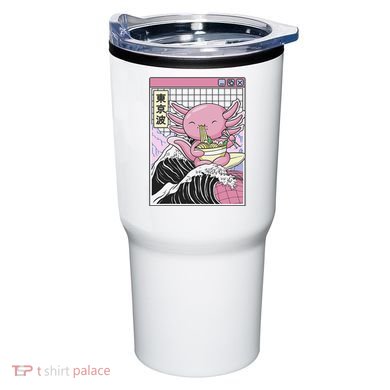 Axolotl Eating Ra Kanagawa Wave Kawaii Japan Vaporwave  Tumbler