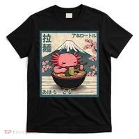 Axolotl Eating Ramen Retro Japanese Kawaii Anime T-Shirt thumb 0