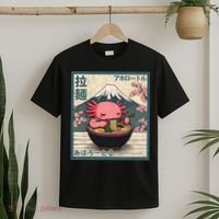 Axolotl Eating Ramen Retro Japanese Kawaii Anime T-Shirt thumb 2