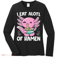 Axolotl Eating Ramen Noodles - I Eat Alotl Of Ramen Axolotl Women's Long Sleeve Shirt thumb 0