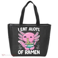 Axolotl Eating Ramen Noodles - I Eat Alotl Of Ramen Axolotl Tote Bag thumb 0
