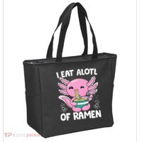 Axolotl Eating Ramen Noodles - I Eat Alotl Of Ramen Axolotl Tote Bag thumb 2