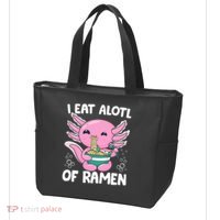 Axolotl Eating Ramen Noodles - I Eat Alotl Of Ramen Axolotl Tote Bag thumb 3