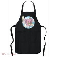 Axolotl Eating Ramen Japan Waves Anime Vaporwave Kawaii Apron thumb 0