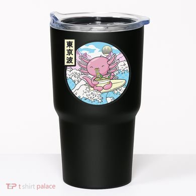 Axolotl Eating Ramen Japan Waves Anime Vaporwave Kawaii Tumbler