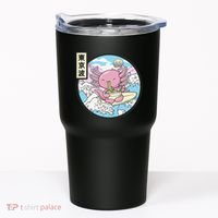 Axolotl Eating Ramen Japan Waves Anime Vaporwave Kawaii Tumbler thumb 0