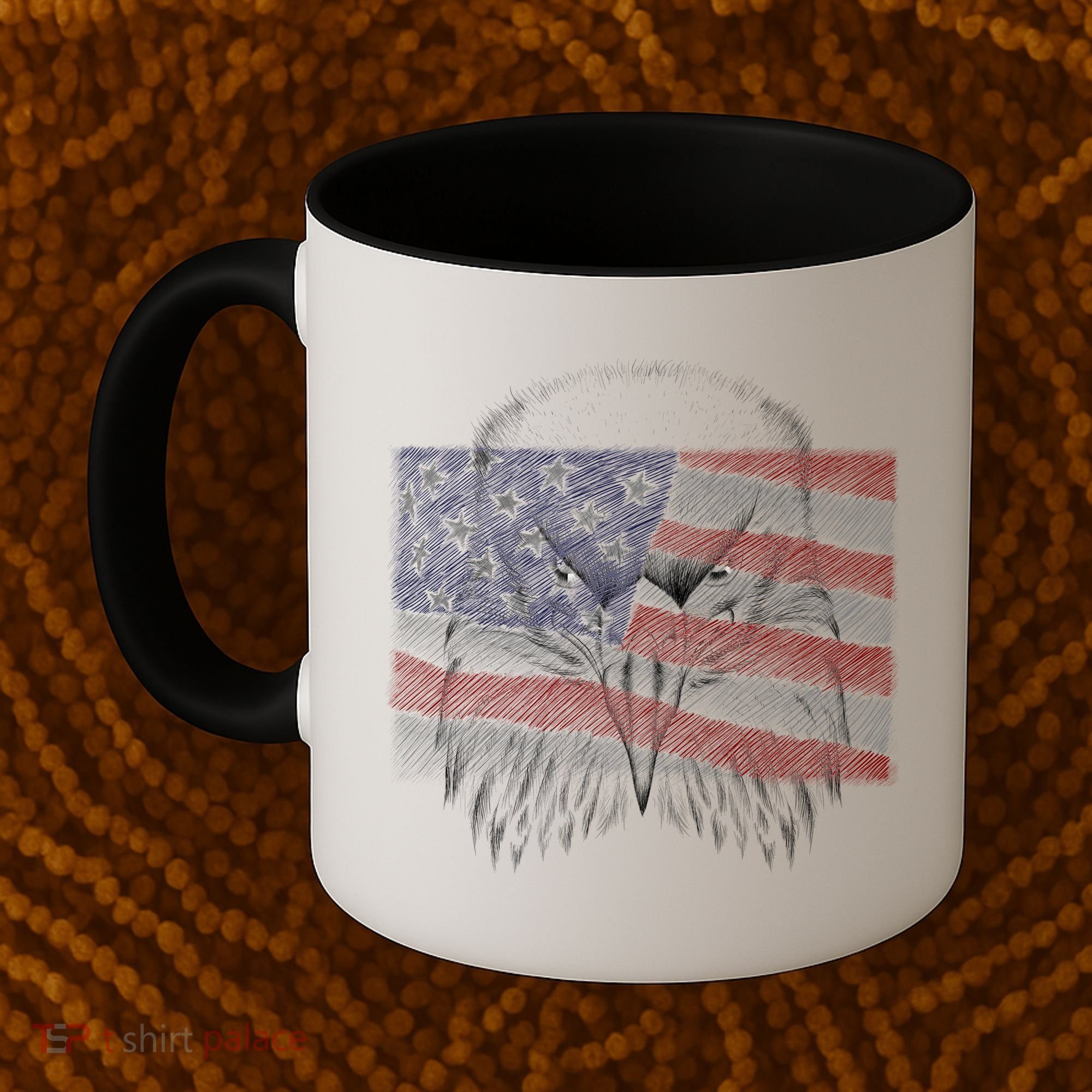 American Eagle Sketch Art Coffee Mug