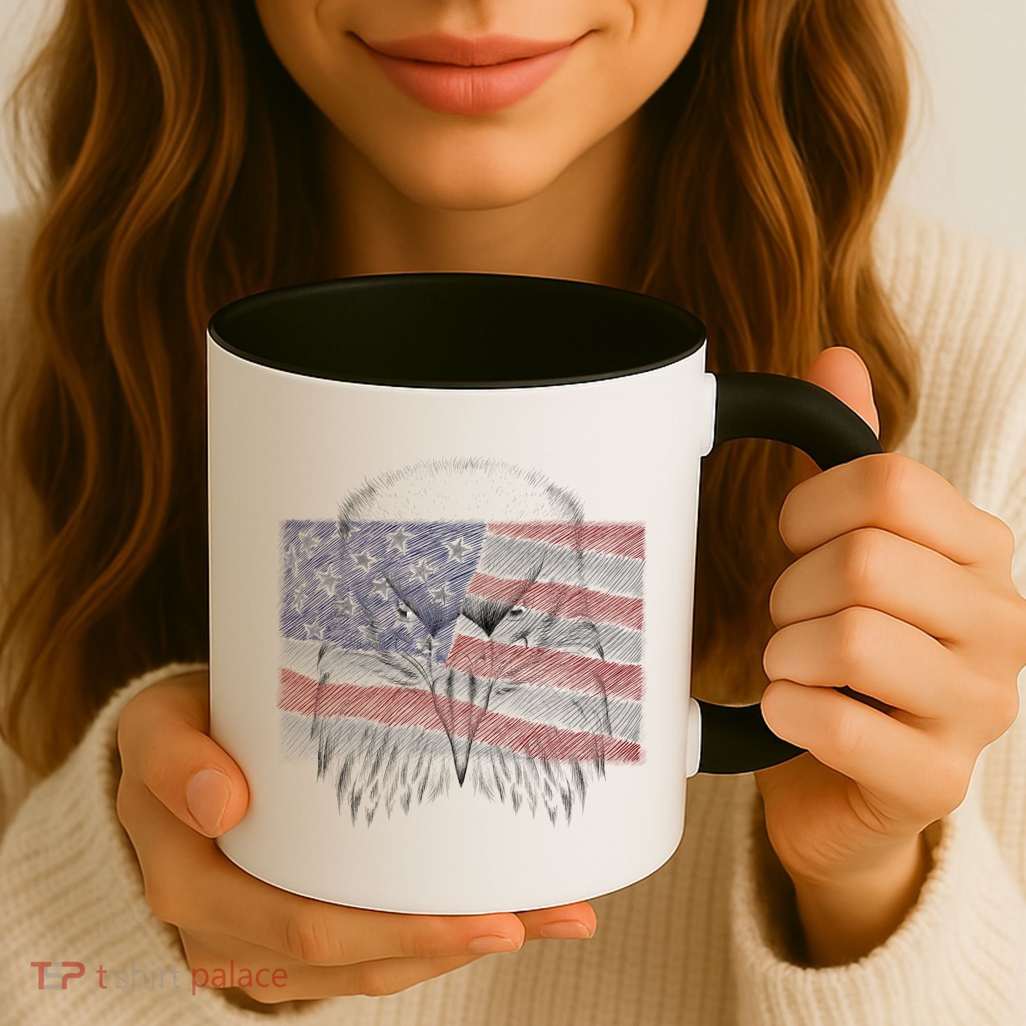 American Eagle Sketch Art Coffee Mug
