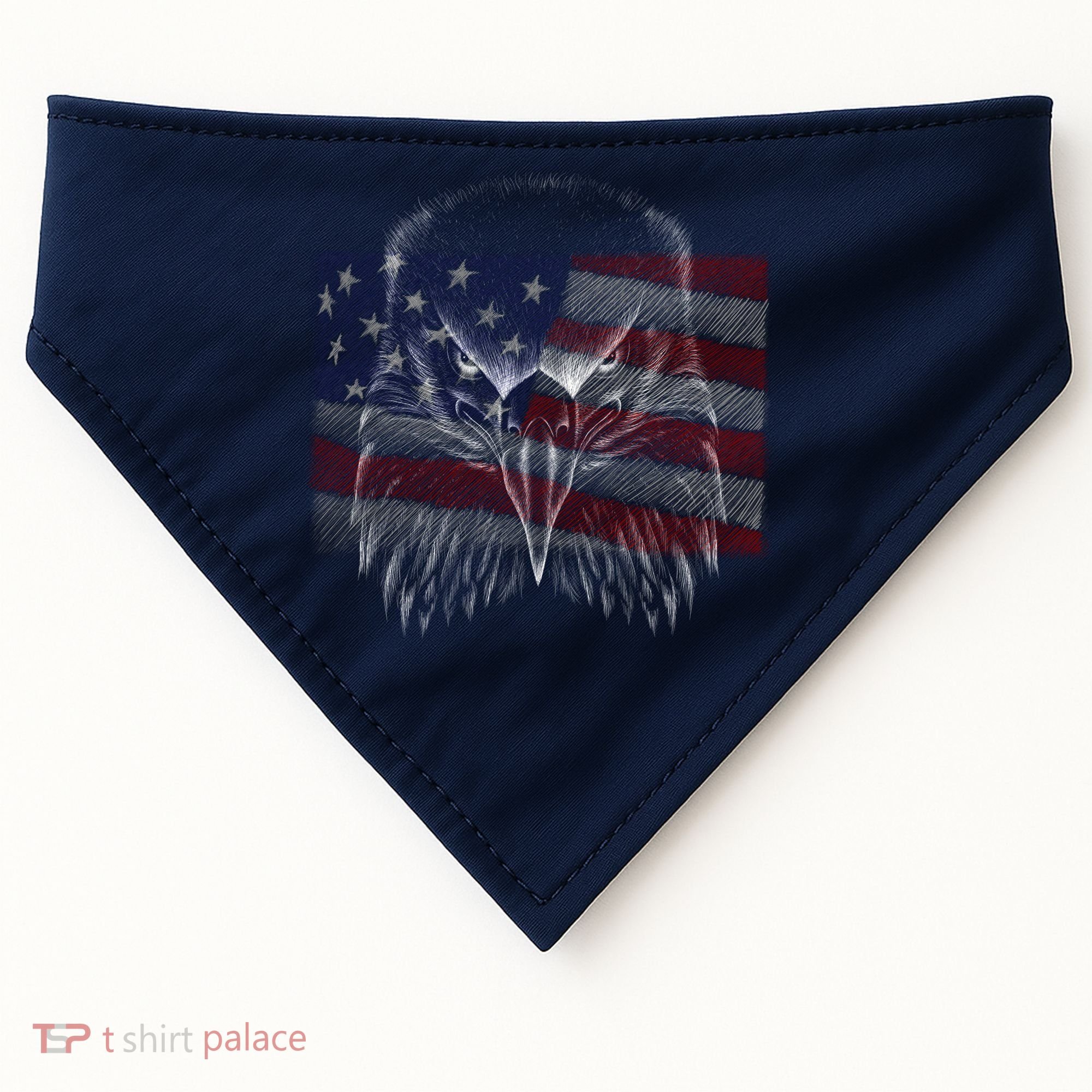 American Eagle Sketch Art USA-Made Doggie Bandana