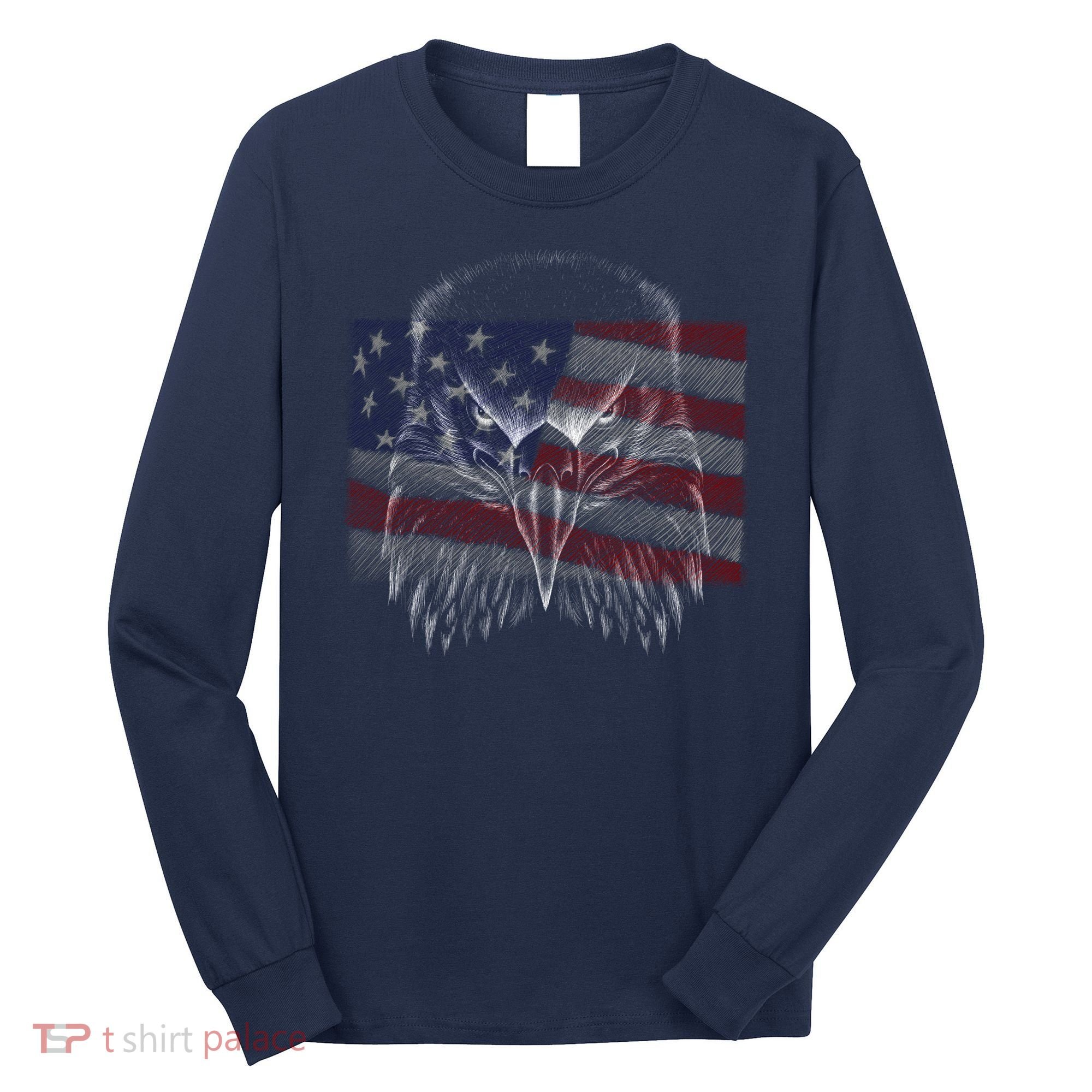 American Eagle Sketch Art Long Sleeve Shirt