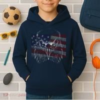 American Eagle Sketch Art Kids Hoodie thumb 2