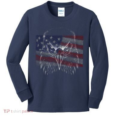 American Eagle Sketch Art Kids Long Sleeve Shirt