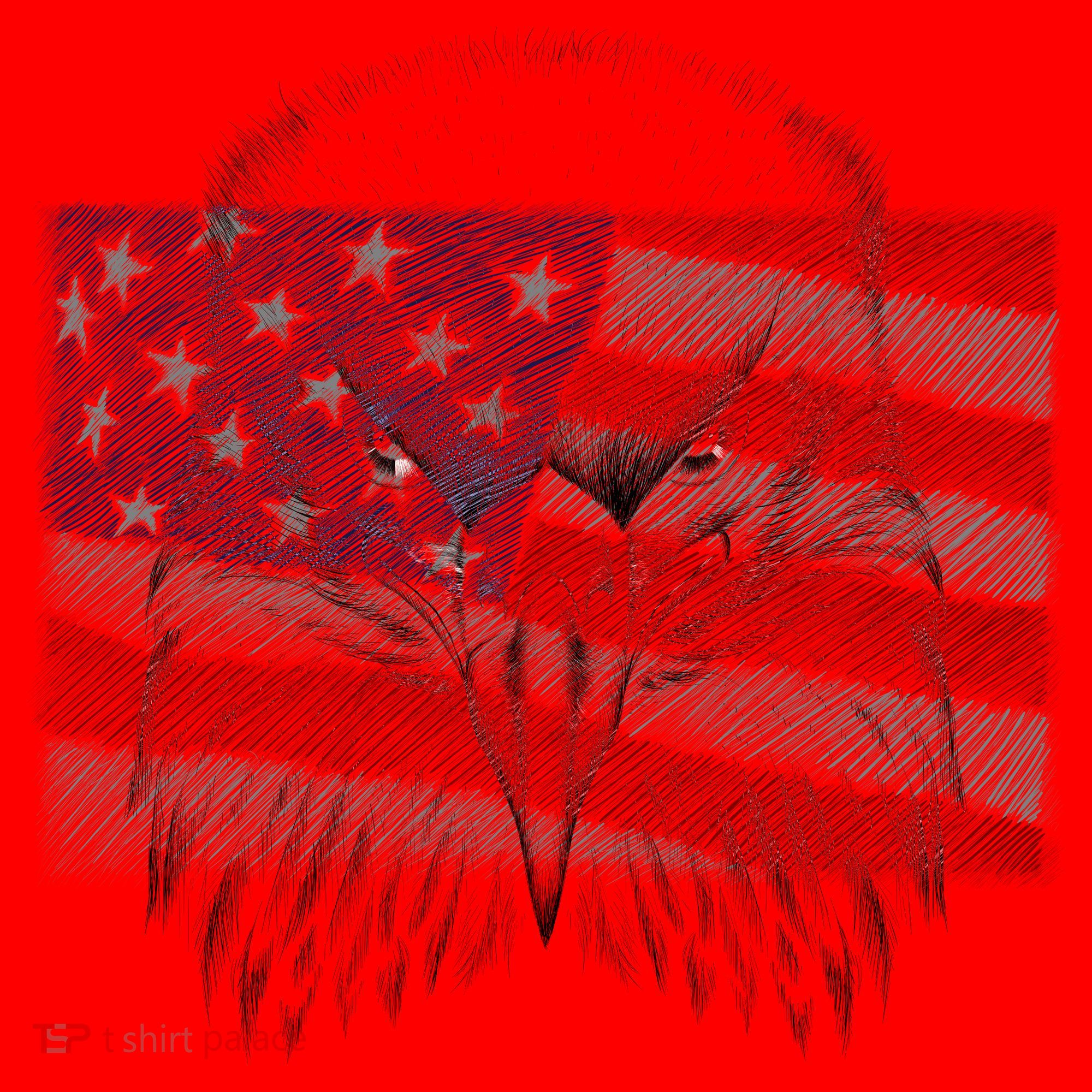 American Eagle Sketch Art Santa Hat