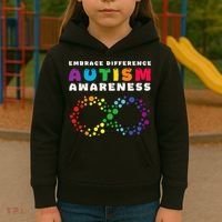 Autism Embrace The Spectrum Autism Awareness Kids Hoodie thumb 3