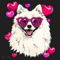 American Eskimo Valentines Day Heart Dog Lover Women's Sweatshirt thumb 2