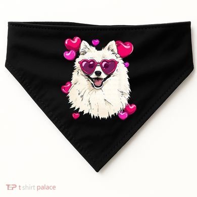 American Eskimo Valentines Day Heart Dog Lover USA-Made Doggie Bandana