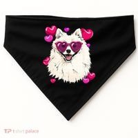 American Eskimo Valentines Day Heart Dog Lover USA-Made Doggie Bandana thumb 0