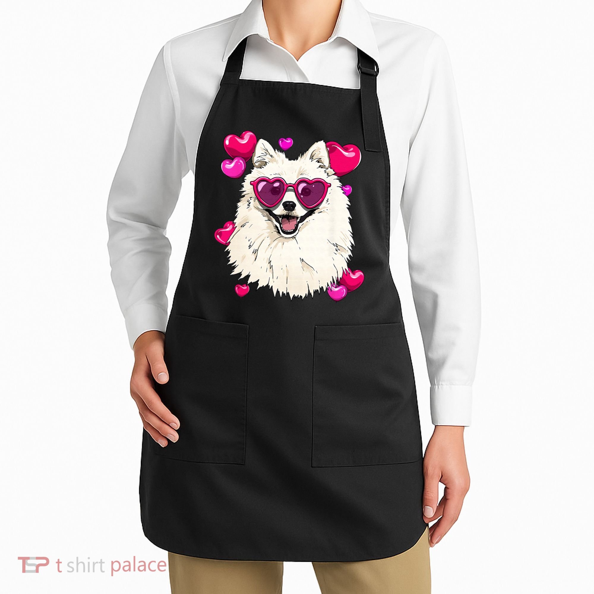 American Eskimo Valentines Day Heart Dog Lover Apron