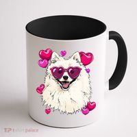 American Eskimo Valentines Day Heart Dog Lover Coffee Mug thumb 1