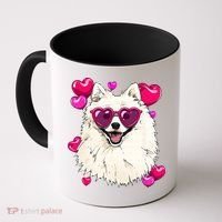 American Eskimo Valentines Day Heart Dog Lover Coffee Mug thumb 0