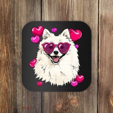 American Eskimo Valentines Day Heart Dog Lover Coaster