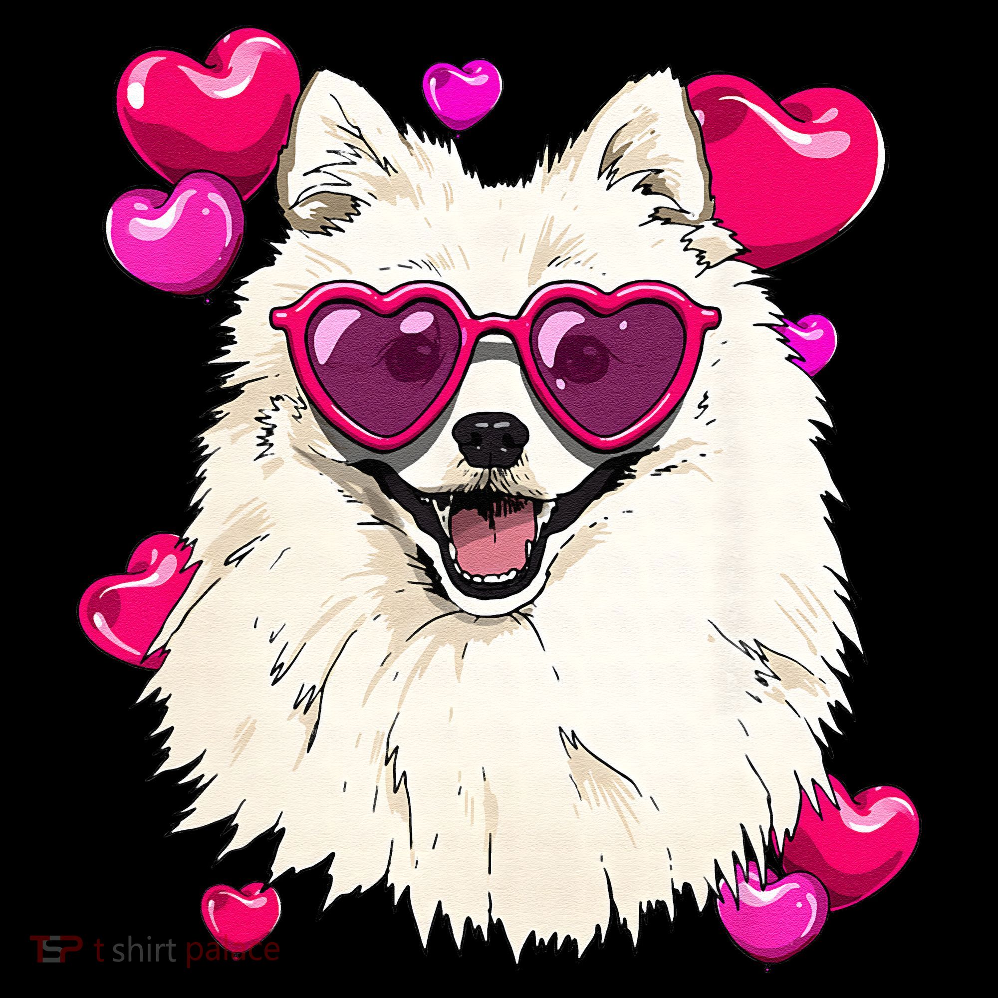 American Eskimo Valentines Day Heart Dog Lover Women's Hoodie