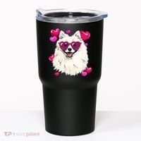 American Eskimo Valentines Day Heart Dog Lover Tumbler thumb 0