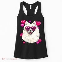American Eskimo Valentines Day Heart Dog Lover Women's Tank Top thumb 0