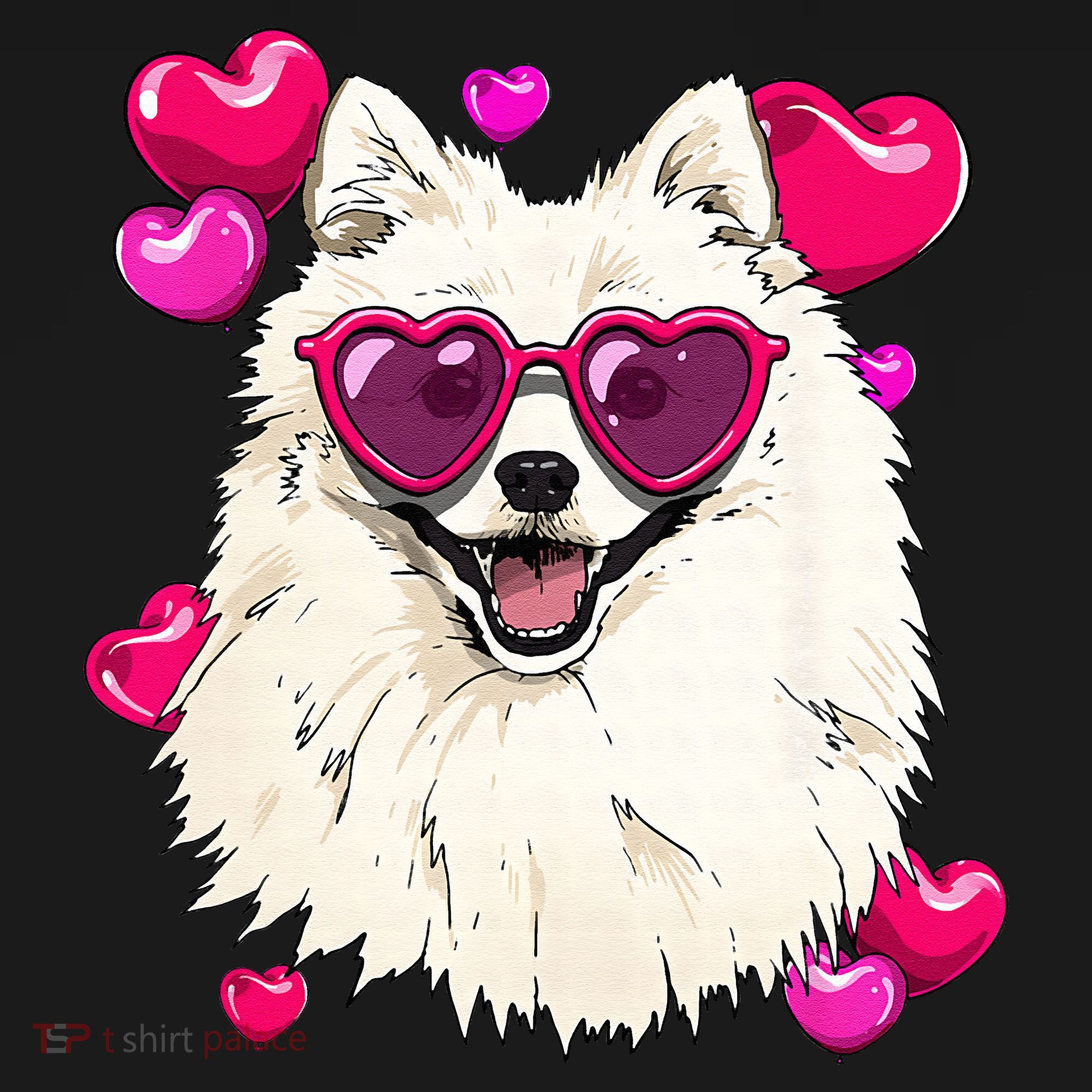 American Eskimo Valentines Day Heart Dog Lover Women's Tank Top