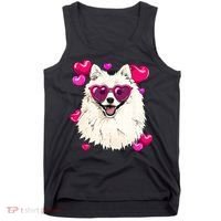 American Eskimo Valentines Day Heart Dog Lover Tank Top thumb 0