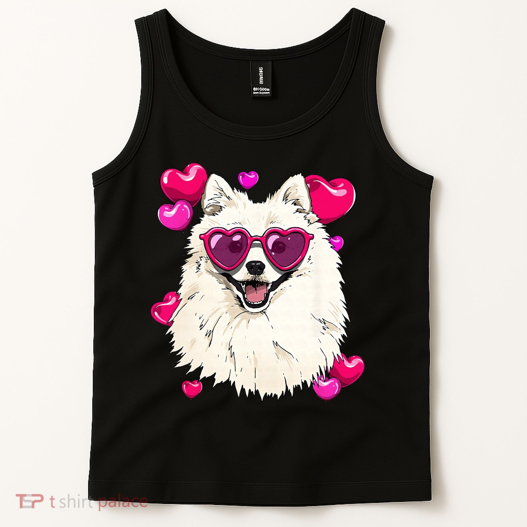 American Eskimo Valentines Day Heart Dog Lover Tank Top