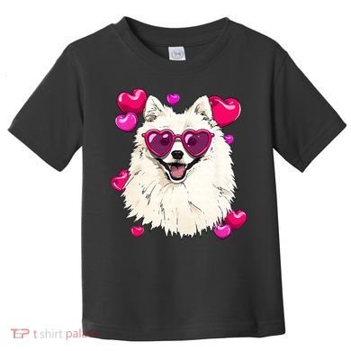 American Eskimo Valentines Day Heart Dog Lover Toddler T-Shirt