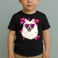 American Eskimo Valentines Day Heart Dog Lover Toddler T-Shirt thumb 2