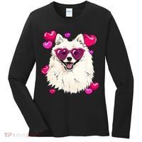 American Eskimo Valentines Day Heart Dog Lover Women's Long Sleeve Shirt thumb 0