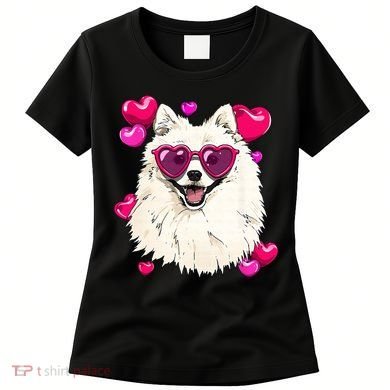 American Eskimo Valentines Day Heart Dog Lover Women's T-Shirt