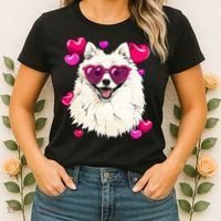 American Eskimo Valentines Day Heart Dog Lover Women's T-Shirt thumb 2