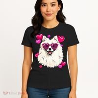 American Eskimo Valentines Day Heart Dog Lover Women's T-Shirt thumb 4
