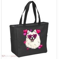 American Eskimo Valentines Day Heart Dog Lover Tote Bag thumb 2