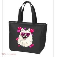 American Eskimo Valentines Day Heart Dog Lover Tote Bag thumb 3