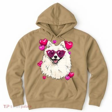 American Eskimo Valentines Day Heart Dog Lover Hoodie