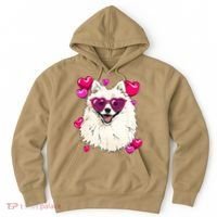 American Eskimo Valentines Day Heart Dog Lover Hoodie thumb 0