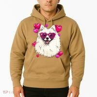 American Eskimo Valentines Day Heart Dog Lover Hoodie thumb 2