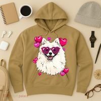 American Eskimo Valentines Day Heart Dog Lover Hoodie thumb 3