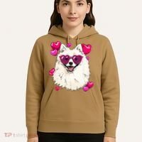 American Eskimo Valentines Day Heart Dog Lover Hoodie thumb 5