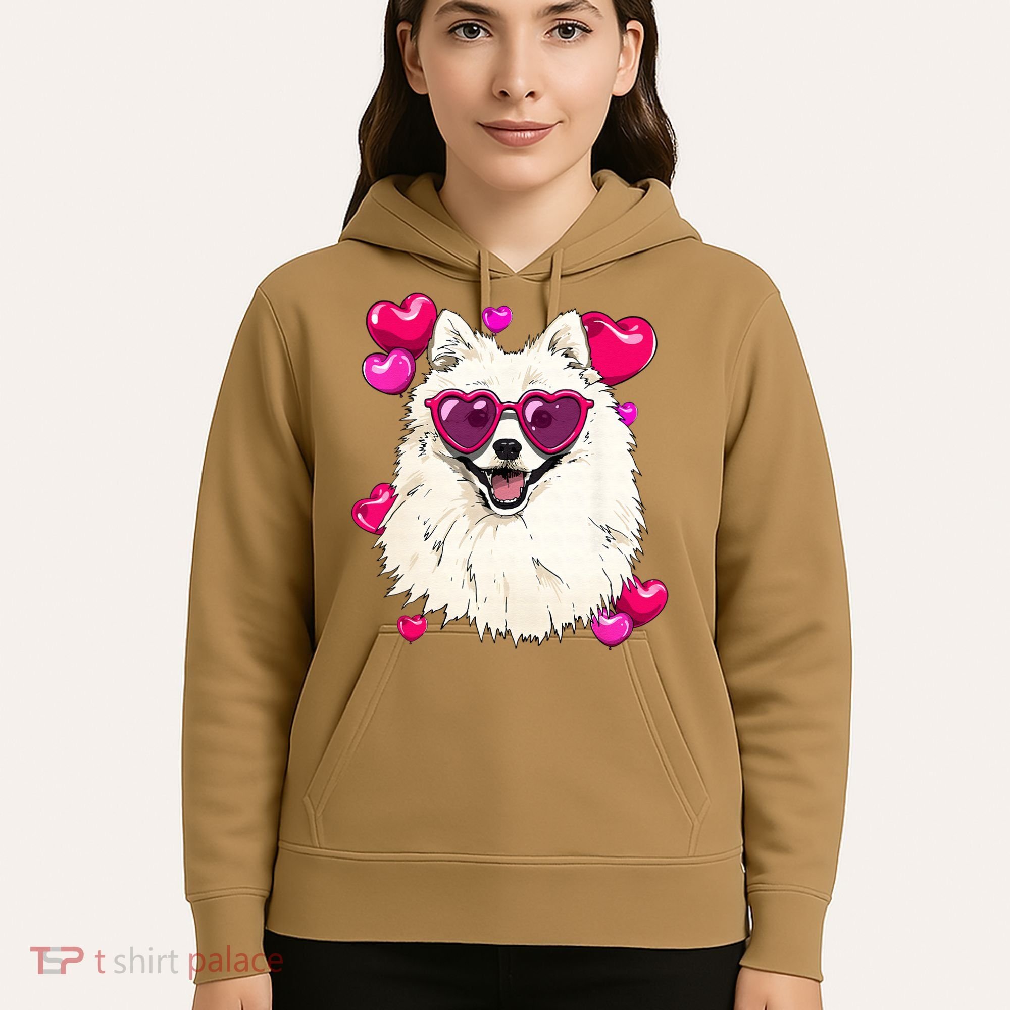 American Eskimo Valentines Day Heart Dog Lover Hoodie
