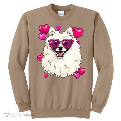 American Eskimo Valentines Day Heart Dog Lover Sweatshirt