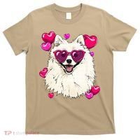 American Eskimo Valentines Day Heart Dog Lover T-Shirt thumb 0